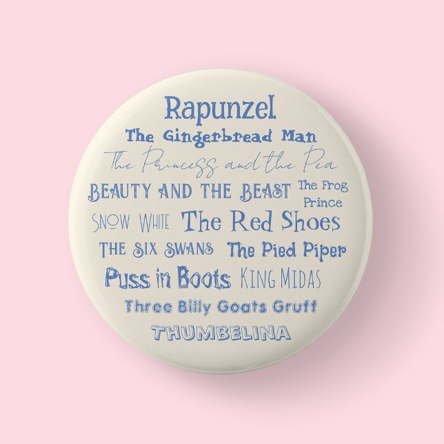 Cream Märchen erzählen Tag Abzeichen/ Knopf Button (Fairy Tale Day Cream Badge)