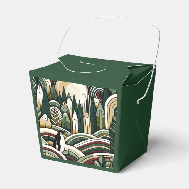 Cream Maroon indischer Wald mit Hügeln Geschenkschachtel (Vorderseite)