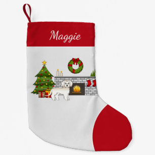 Cream Mini Goldendoodle - Festlicher Weihnachtsrau Kleiner Weihnachtsstrumpf