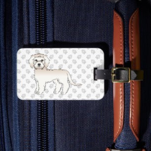 Cream Mini Goldendoodle Süßer Cartoon-Hund & Text Gepäckanhänger