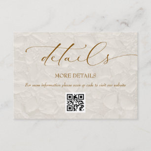 Cream MInimal Elegant Hochzeitdetails Begleitkarte