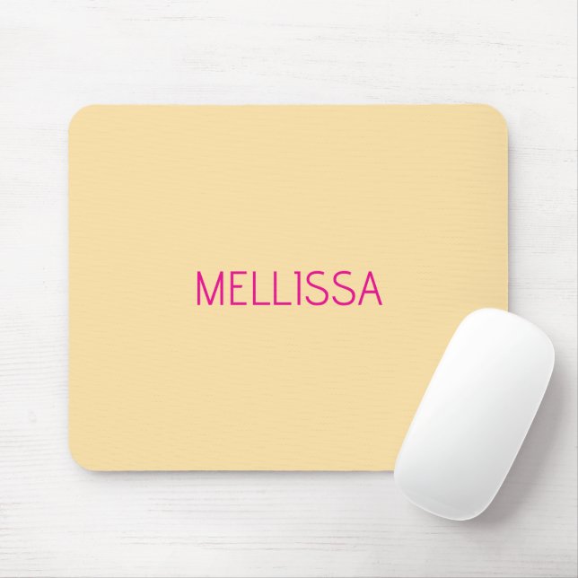 Cream minimalist benutzerdefinierter Name  Mousepad (Mit Mouse)