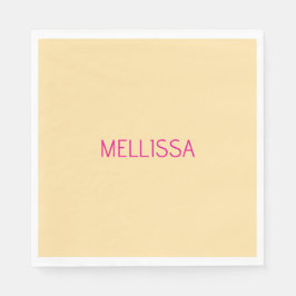 Cream minimalist benutzerdefinierter Name  Serviette