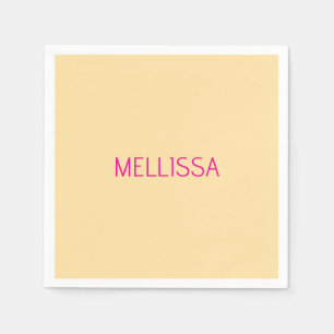 Cream minimalist benutzerdefinierter Name Serviette