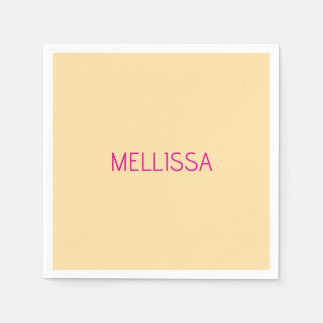 Cream minimalist benutzerdefinierter Name  Serviette (Vorderseite)