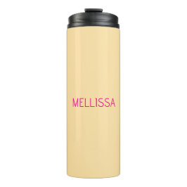 Cream minimalist benutzerdefinierter Name  Thermosbecher