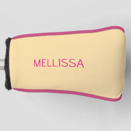Cream minimalist custom name golf headcover