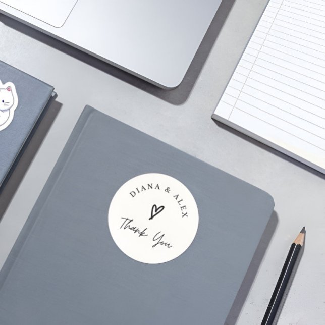 Cream Minimalistisch Modern Vielen Dank für Ihr Ho Runder Aufkleber (Von Creator hochgeladen)