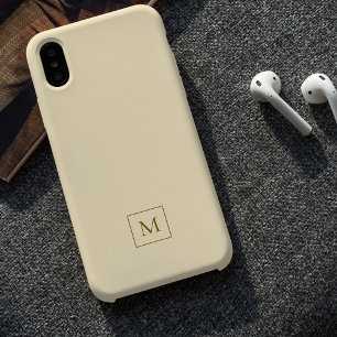 Cream Modern Minimal Elegant Initial Monogram Case-Mate iPhone 14 Hülle