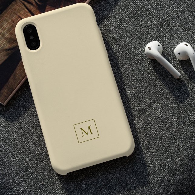 Cream Modern Minimal Elegant Initial Monogram Case-Mate iPhone Hülle (Cream Modern Minimal Elegant Initial Monogram Case-Mate iPhone Case)