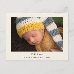 Cream Modern New Baby Vielen Dank Foto Postcard Postkarte
