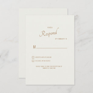 Cream Modern Schriftart Wedding RSVP