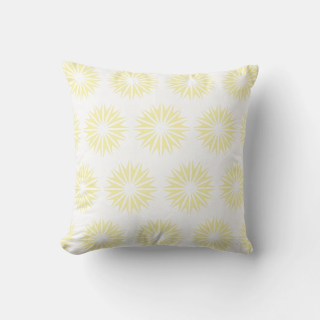 Cream Modern Sunbursts Kissen (Vorderseite)