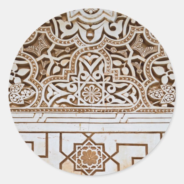 Cream Moorish Gemustert Stickers (Vorderseite)