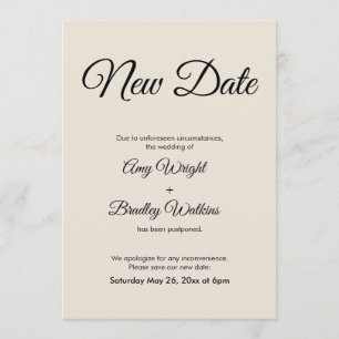 Cream Neue Hochzeitsankündigung Auf Unbestimmte Ze Einladung