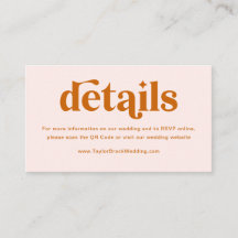 Cream Orange Retro 70er Boho Wedding Website