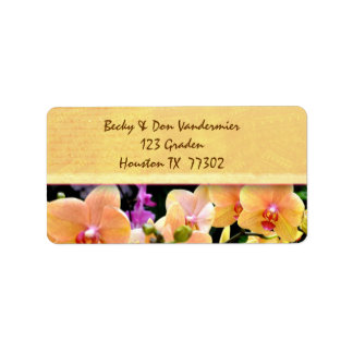 Cream Orchid Blume Labels Adressaufkleber