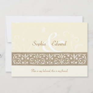 Cream Ornamental Frieze Wedding Einladung
