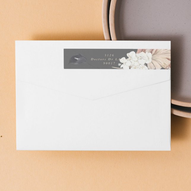 Cream Pampas Grass Floral Jungle Charcoal Wedding (Von Creator hochgeladen)