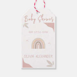 Cream Pastel Einfache Minimalistische Babydusche Geschenkanhänger