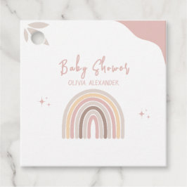 Cream Pastel Einfache Minimalistische Babydusche Geschenkanhänger