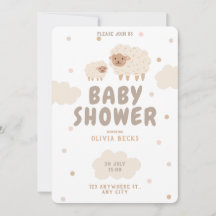 Cream Pastel Illustrative Baby Dusche
