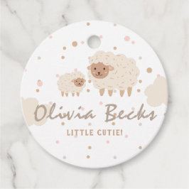 Cream Pastel Illustrative Baby Dusche Geschenkanhänger