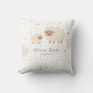 Cream Pastel Illustrative Baby Dusche Kissen