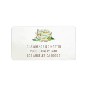 Cream Peony Address Labels Adressaufkleber