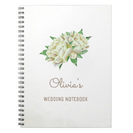Cream Peony Blume Wedding Planning Notebook Notizblock