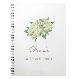 Cream Peony Blume Wedding Planning Notebook Notizblock