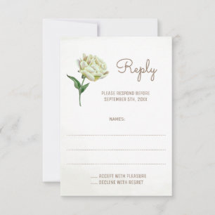 Cream Peony Blume Wedding Repair Cards RSVP Karte