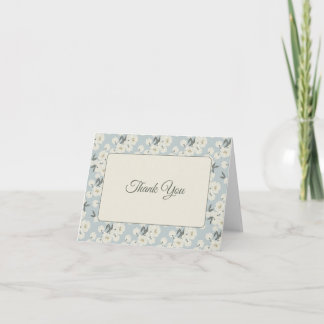 Cream Peony Boarder Text Card Dankeskarte
