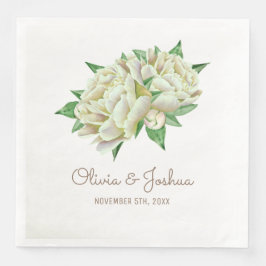 Cream Peony Watercolor Blume Wedding Serviette