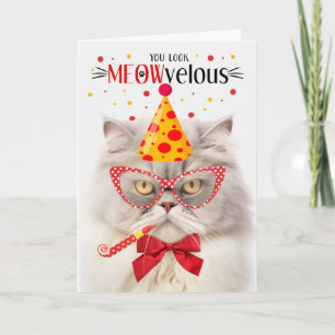 Cream Persian Cat MEOWvelous Birthday Karte