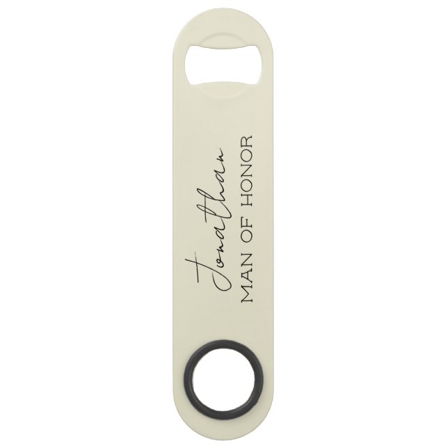 Cream Personalisiert Man of Honour Bottle Opener Speed Flaschenöffner (Vorderseite)