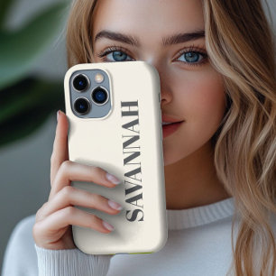 Cream personalisierter Name einfach  Case-Mate iPhone Hülle