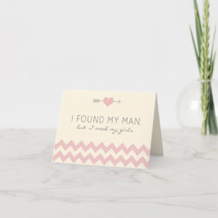 Cream & Pink Zickzack Junior Bridesmaid Card Einladung