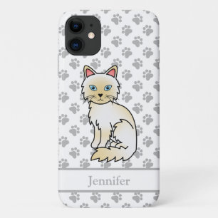 Cream Point Birma / Ragdoll Süße Katze & Name Case-Mate iPhone Hülle