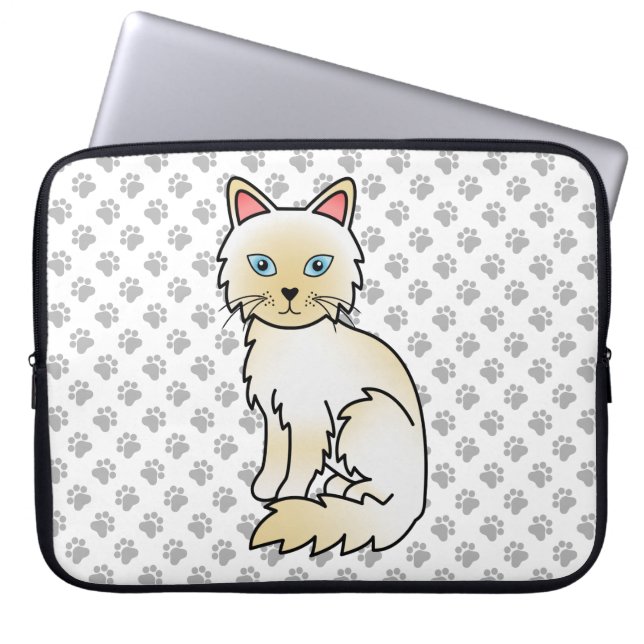 Cream Point Birman / Ragdoll Niedlich Cat & Paws Laptopschutzhülle (Vorderseite)