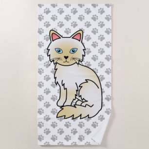 Cream Point Birman / Ragdoll Niedlich Cat & Paws Strandtuch
