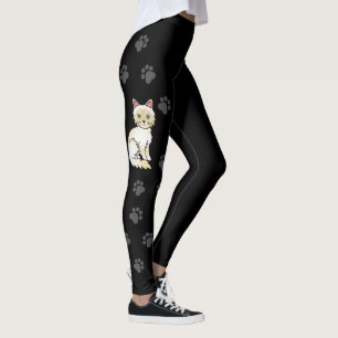 Cream Point Tabby Birma/Ragdoll Katze & Pfoten Sch Leggings