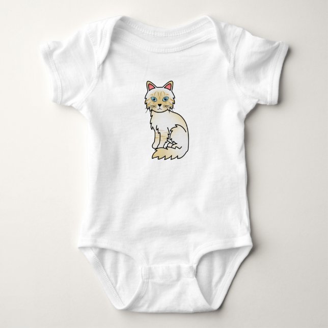 Cream Point Tabby Birman / Ragdoll Cat Baby Strampler (Vorderseite)