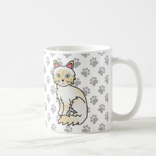 Cream Point Tabby Birman / Ragdoll Niedlich Cat & Kaffeetasse