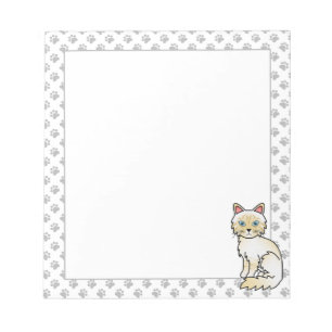 Cream Point Tabby Birman / Ragdoll süße Katze & Pf Notizblock