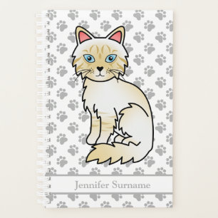 Cream Point Tabby Birman/Ragdoll und Pfoten & Text Planer
