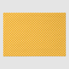 Cream Polka Dots auf Gelb Seidenpapier