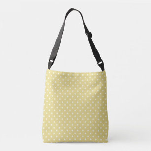 Cream Polka Punkte Design auf grün Tragetaschen Mit Langen Trägern