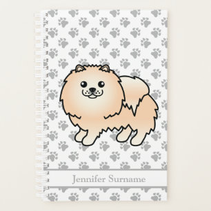 Cream Pomeranian Süßer Cartoon-Hund & Benutzerdefi Planer