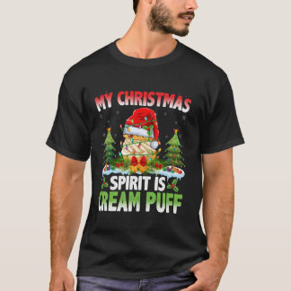Cream Puff Tragen der Weihnachtsmannmütze Weihnach T-Shirt